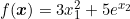 f(\boldsymbol{x}) = 3x_1^2 + 5e^{x_2}
